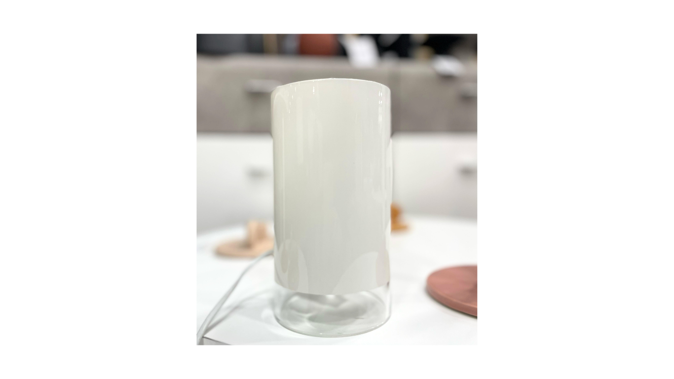 Small White Glass & Transparent Table Lamp